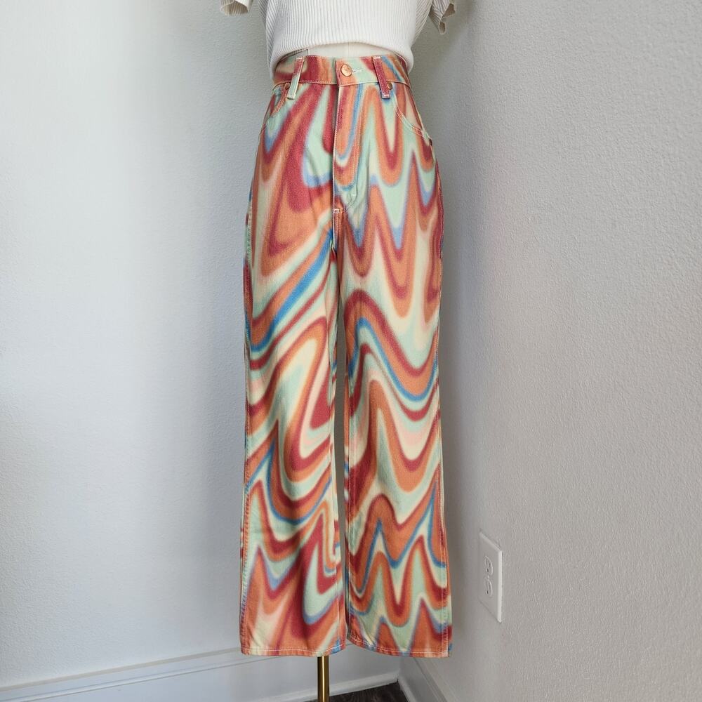 Wrangler Wild West 603 High Rise Straight Leg Colorful Bright Swirl Jeans 28